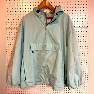 Lakegirl rain jacket with hood.  XL in a pretty mint green
